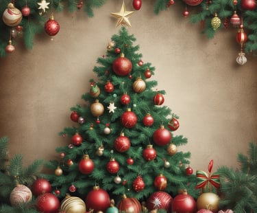 a branch of a christmas tree with red berries