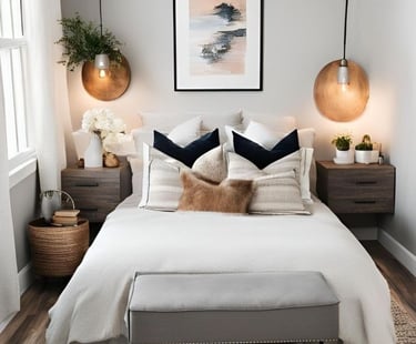 Jolie chambre redécorée grâce au Home Staginging