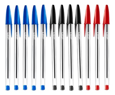 Kit 12 Caneta Esferografica Cristal Sortidas