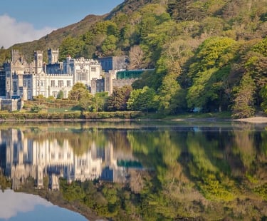 a castle like building with a castle in the background