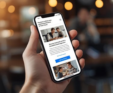 Marketing email with call to action button on smartphone screen