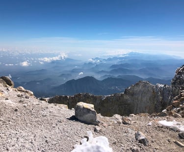 Airplane-Like View from the rim of the Crater of Pico de Orizaba, Puebla, Mexico