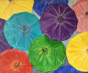Thai Parasols - acrylic on canvas - 24" x 20"