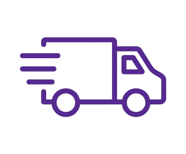 a truck with a purple trucker's logo on it