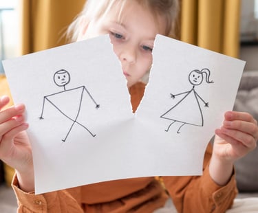 a child's drawing of a boy and girl
