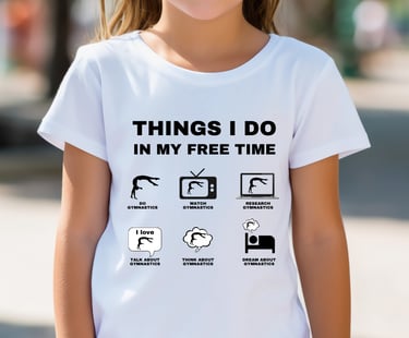 Cimnastikçinin hobileri - Cimnastik tutku tişörtü