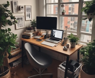 silver macbook on brown wooden table