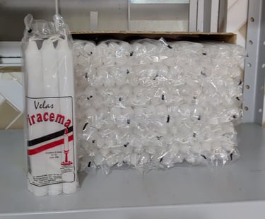 Vela numero 12, 20cm, 42gr, Branco.