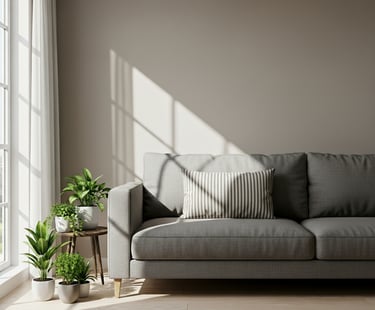 an inviting therapy space with a comfortable couch for women to process her maternal mental health
