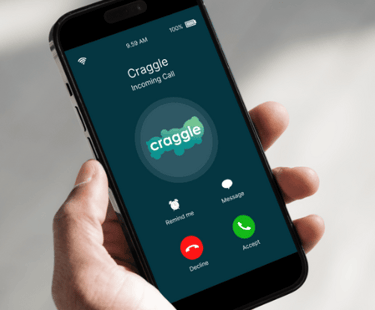A phone showing an incoming call from Craggle