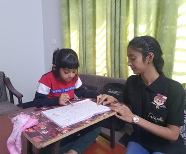 a home tutor from gharpadh teaching a student