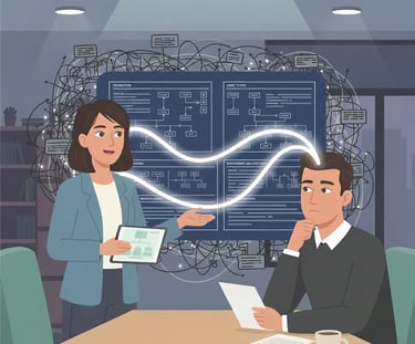 Visualization of how reduced cognitive load and clear pacing help investors understand a pitch deck