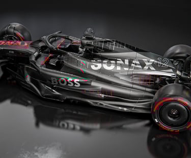 Diseño de livery de Mercedes F1 inspirada en la decoración de Mercedes en el DTM