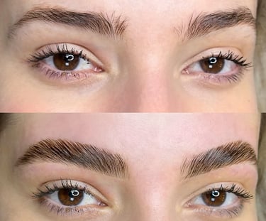 a woman with a pair of BROW LAMINATION