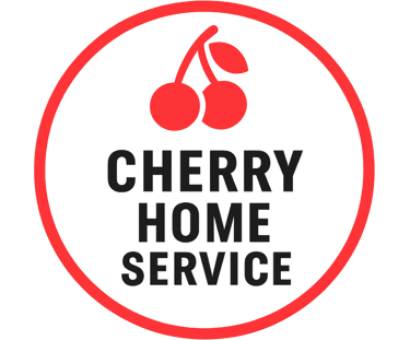 Cherry Home Service logo – red cherry emblem with bold black text representing trusted handyman and