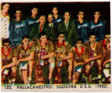 Rare 1952 1960 Filalbo Team USA Basketball Card from Italy #133 Pallacanestro Squadra USA