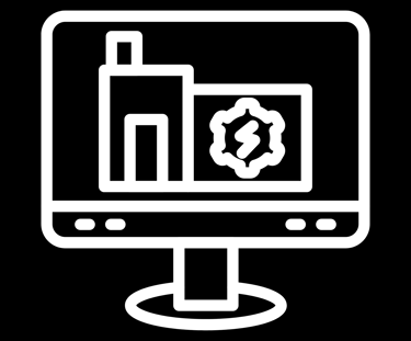 Icon of vector computer with graphics