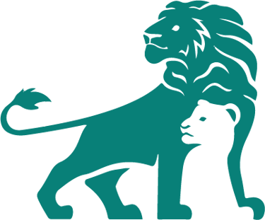Lion protecting his calf symbolizing protection from parents to children
