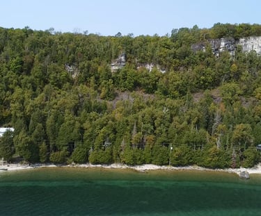 Drone footage of a cliff in Bruce County, taken while conducting a natural heritage evaluation.