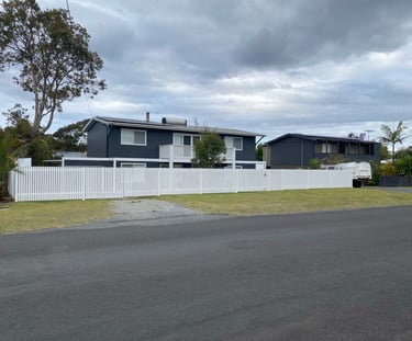 White picket residential fence
