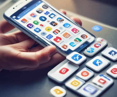 A creative team brainstorming digital marketing strategies in a modern office.