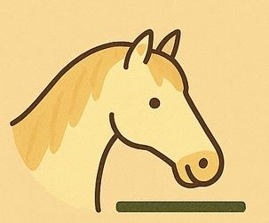 a horse head with a horse head on it
