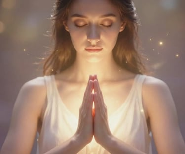 Woman connecting with inner wisdom and intuitive guidance through meditation