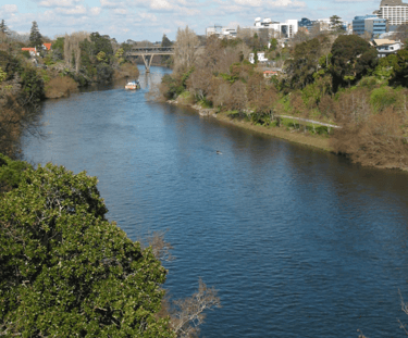 Waikato River passing through Hamilton