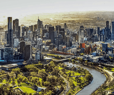Phot of Melbourne skyline and Kings Domain