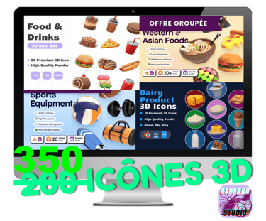 350 icones 3D