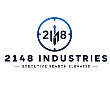 2148 Industries executive search logo featuring a blue circular target and upward arrow.