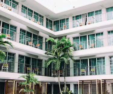 Image showing a beautiful tropical hotel