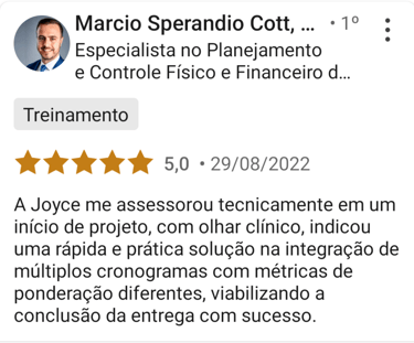 foto de uma pessoa e seu depoimento sobre o curso.