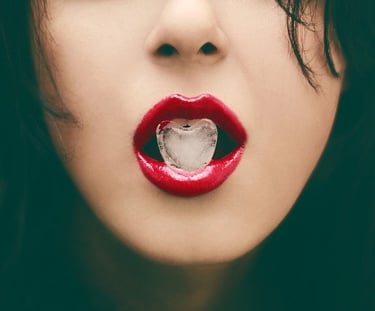 glaçon dans la bouche