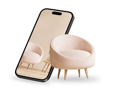 a chair and a mirror in a room