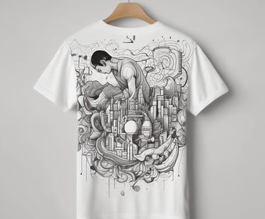 Brian Callinan surfing a wave, illustrating his connection between art and the sea.