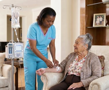 Compassionate Home Care Services staff applying some skilled nursing