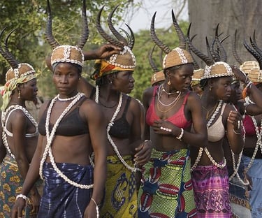 Koutammakou Women with their traditional hats in Togo