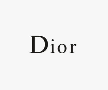 Logo of DIOR, a global beauty brand whose standards are met by King Fly.