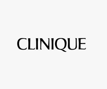 Logo of CLINIQUE, a global beauty brand whose standards are met by King Fly.