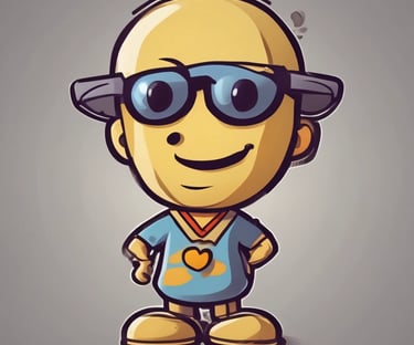 a cartoon character with sunglasses and a hat