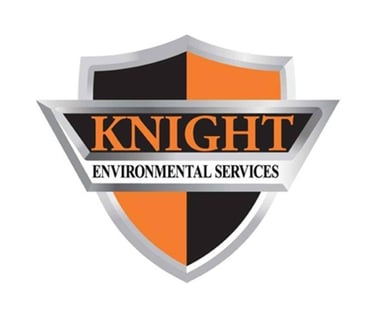 An orange and black shield reading Knight Environmental Services