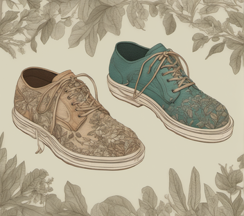 a pair of shoes with a floral pattern