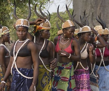 Koutammakou Women with their traditional hats in Togo