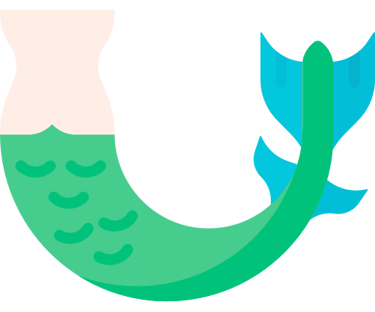 flat-style icon showing a mermaid tale