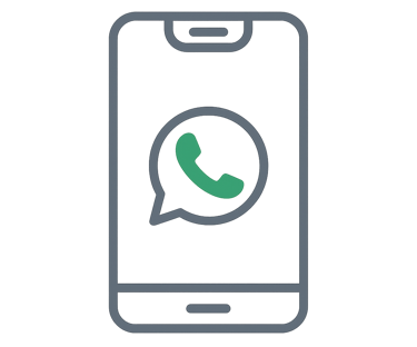 Ícone minimalista de celular com WhatsApp.