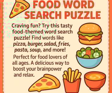 Food Word Search Puzzle 