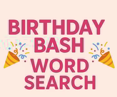 Birthday Bash Word Search 
