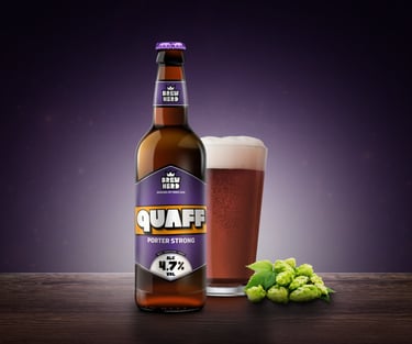 Brewnerd porter beer bottle on the counter