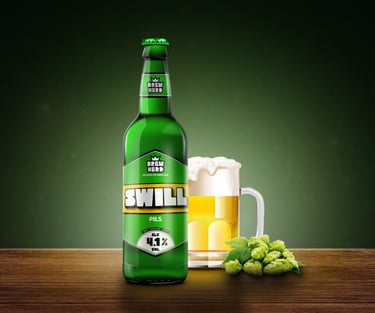 Brewnerd pils beer bottle on the counter